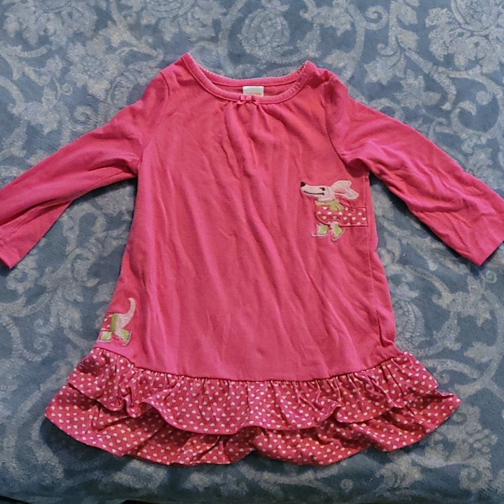 Pink long sleeved shirt with dog